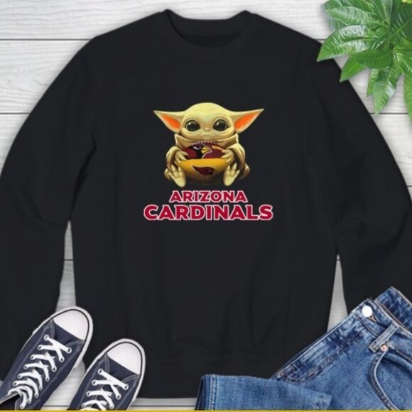 Renee F Tops - Arizona Cardinals Baby Yoda Star Wars NFL Football Christmas Sweatshirt 159